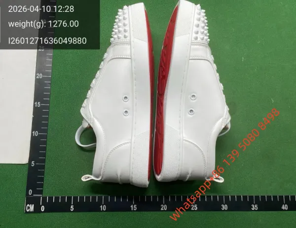 Christian Louboutin Louis Junior Spikes Denim Print Sneakers - 10