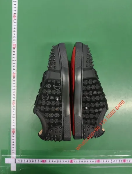Christian Louboutin Louis Junior Spikes Denim Print Sneakers - 3