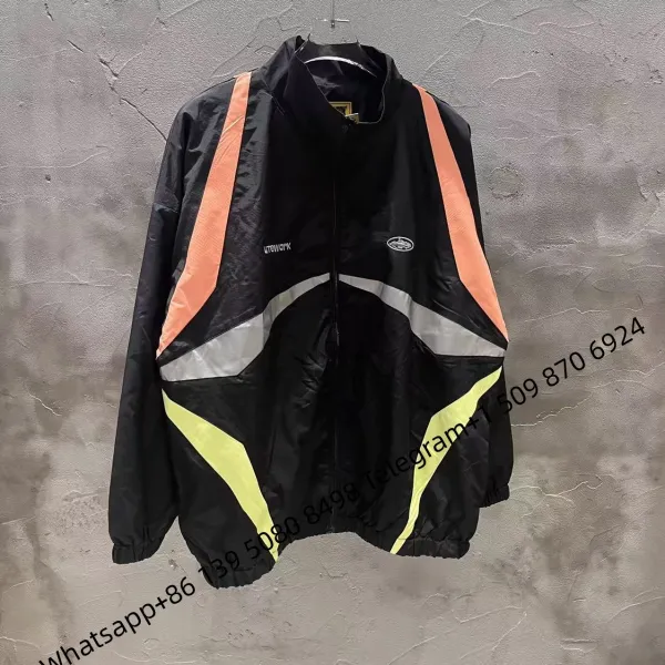 UTWORK Reflective Panel Windbreaker Jacket Black Orange Yellow - 1