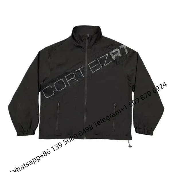 Corteiz Diagonal Logo Windbreaker Black Jacket - 1