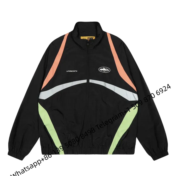 Corteiz x Litework Windbreaker Black Peach Lime Reflective Jacket - 1