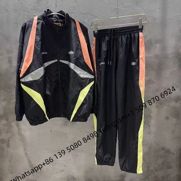 UTWORK Reflective Stripe Tracksuit Black Orange Yellow - 1