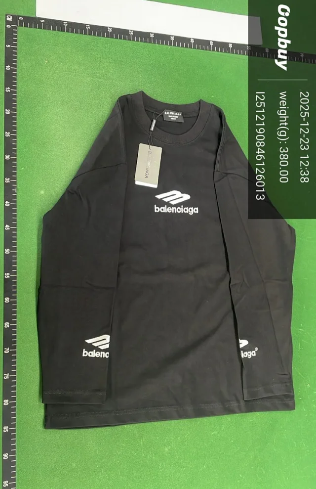 Balenciaga T-Shirts Crewneck Long-Sleeve Logo T-Shirt product detail image 4