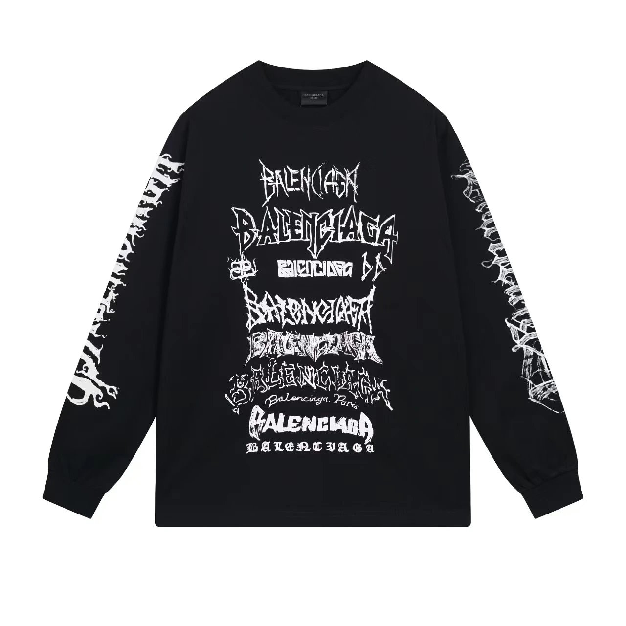 Balenciaga T-Shirts Crewneck Long-Sleeve Logo T-Shirt — 31