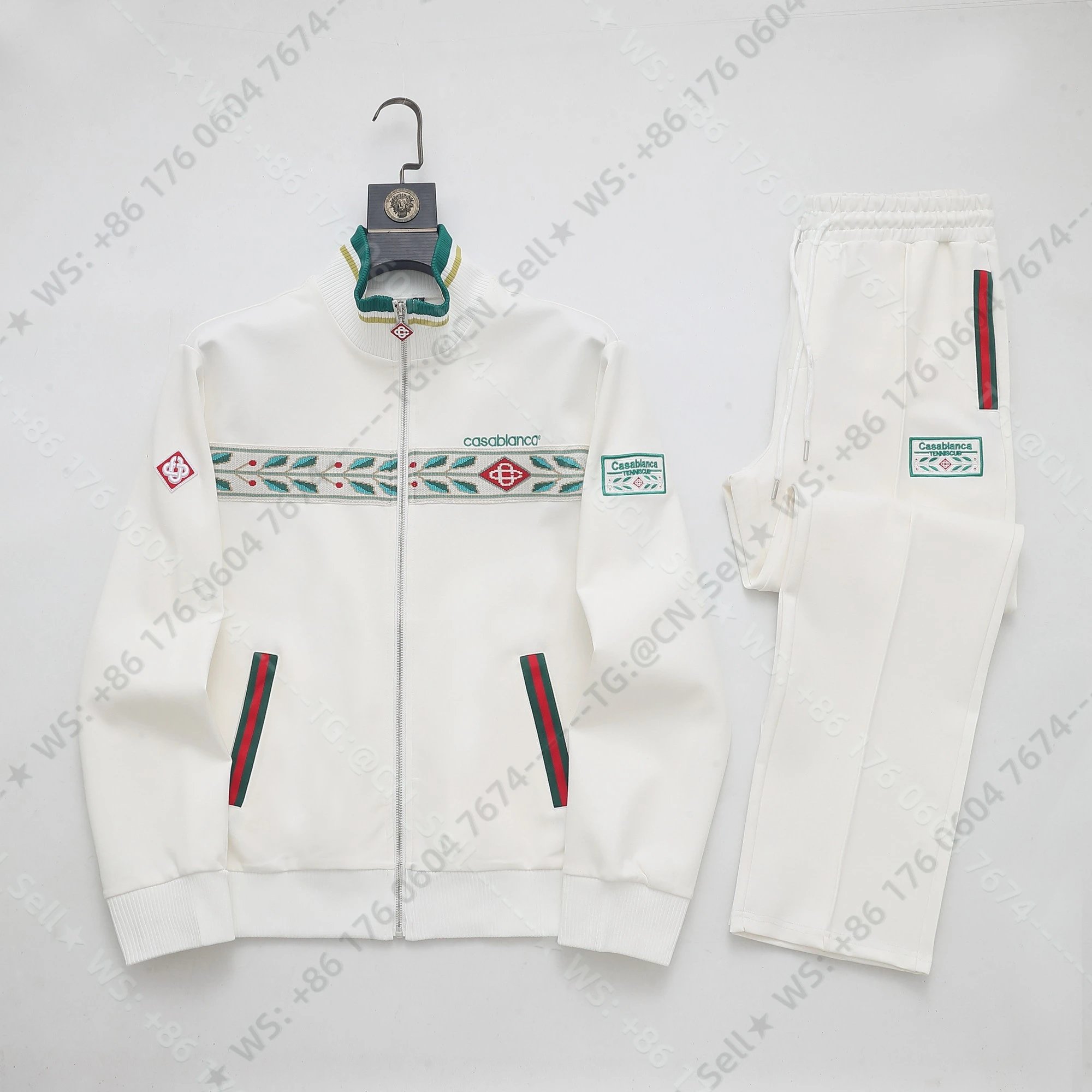 Louis Vuitton Tracksuits Zip-Up Track Jacket and Pants Set with Side Stripes — 34