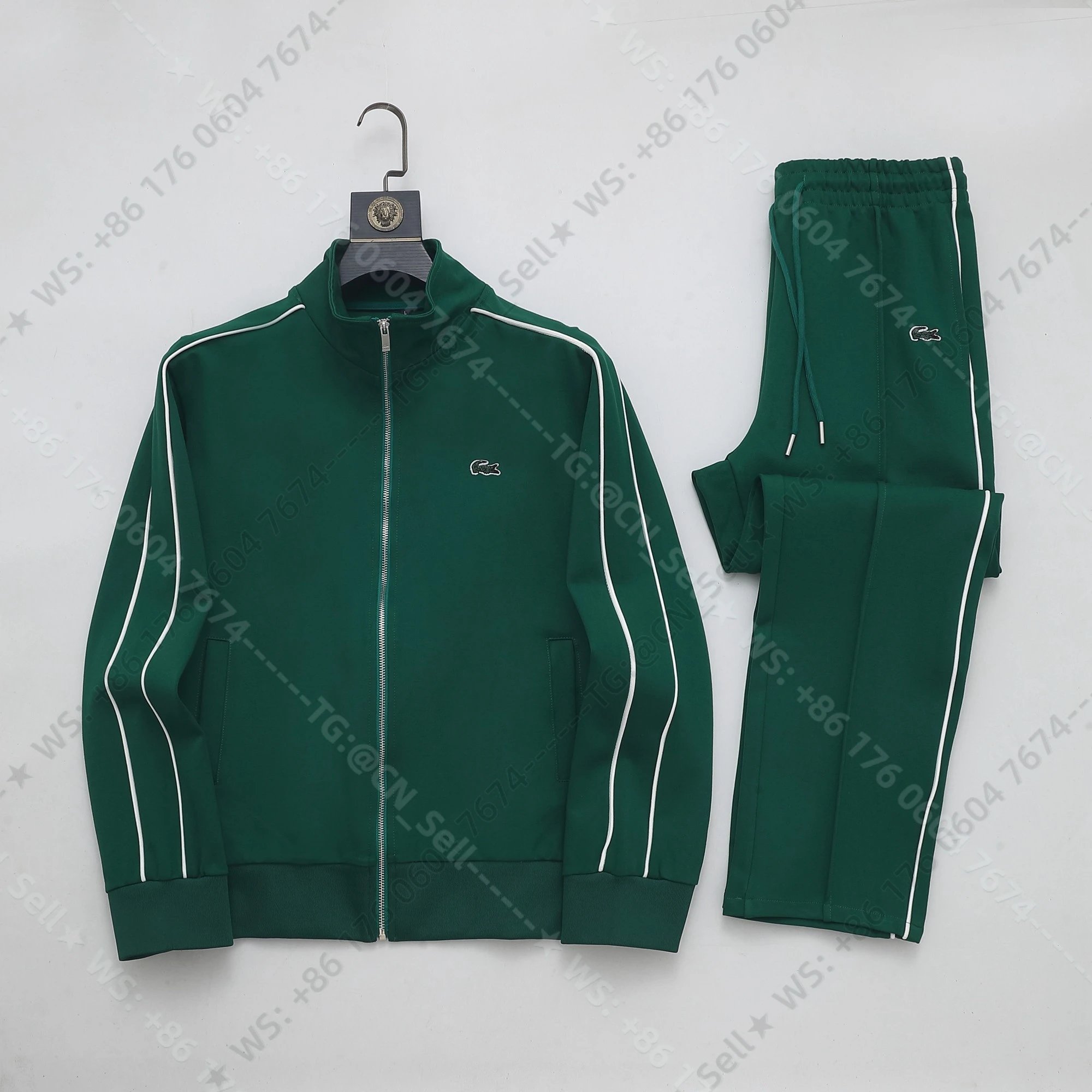 Louis Vuitton Tracksuits Zip-Up Track Jacket and Pants Set with Side Stripes — 37