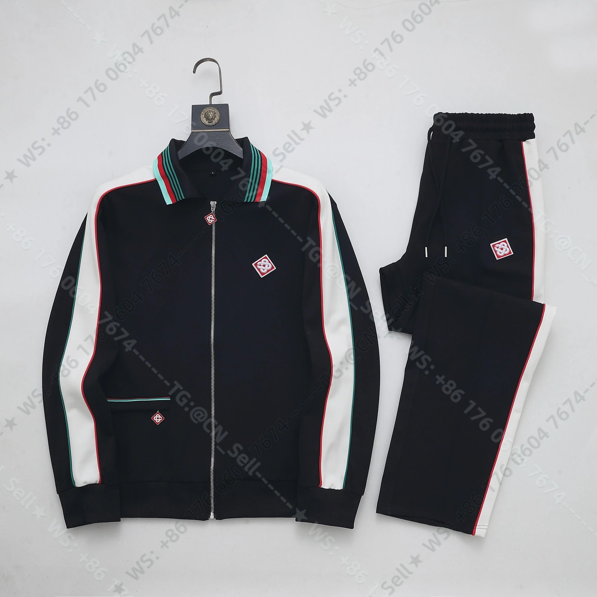 Louis Vuitton Tracksuits Zip-Up Track Jacket and Pants Set with Side Stripes — 36