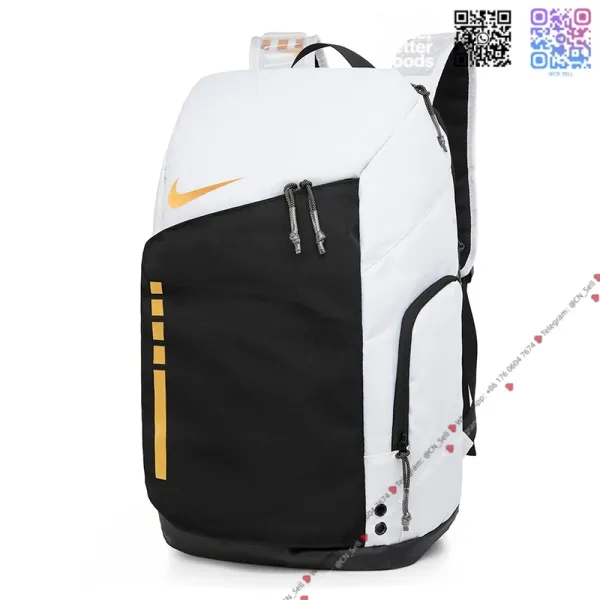Nike Hoops Elite Backpack White / Black / Gold - 1