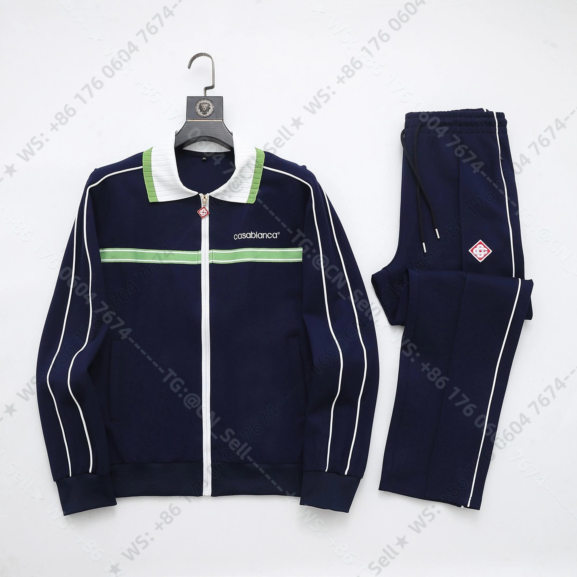 Louis Vuitton Tracksuits Zip-Up Track Jacket and Pants Set with Side Stripes — 38