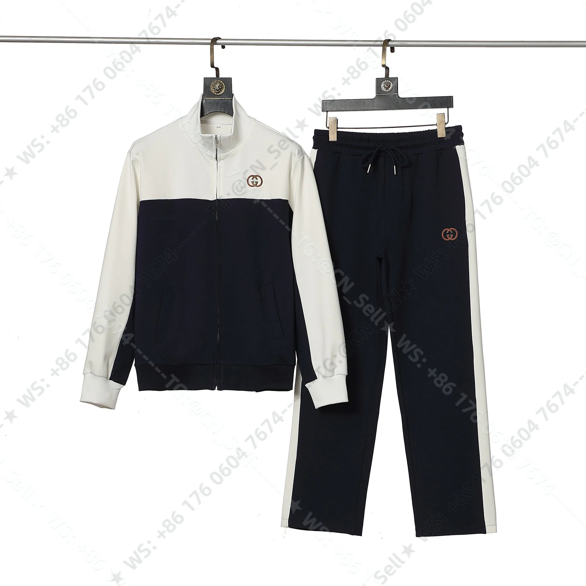 Louis Vuitton Tracksuits Zip-Up Track Jacket and Pants Set with Side Stripes — 40