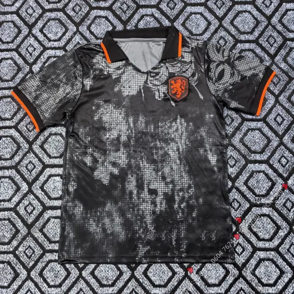 Netherlands National Team x Digital Pionker Distorted Grid Jersey Black/Orange - 1