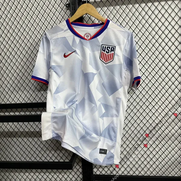 Nike USA National Team 2024 Away Jersey White/Blue Geometric Print Jersey - 1