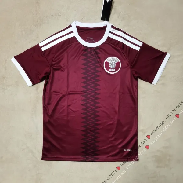 Qatar Football Association x Adidas Jersey Burgundy - 1