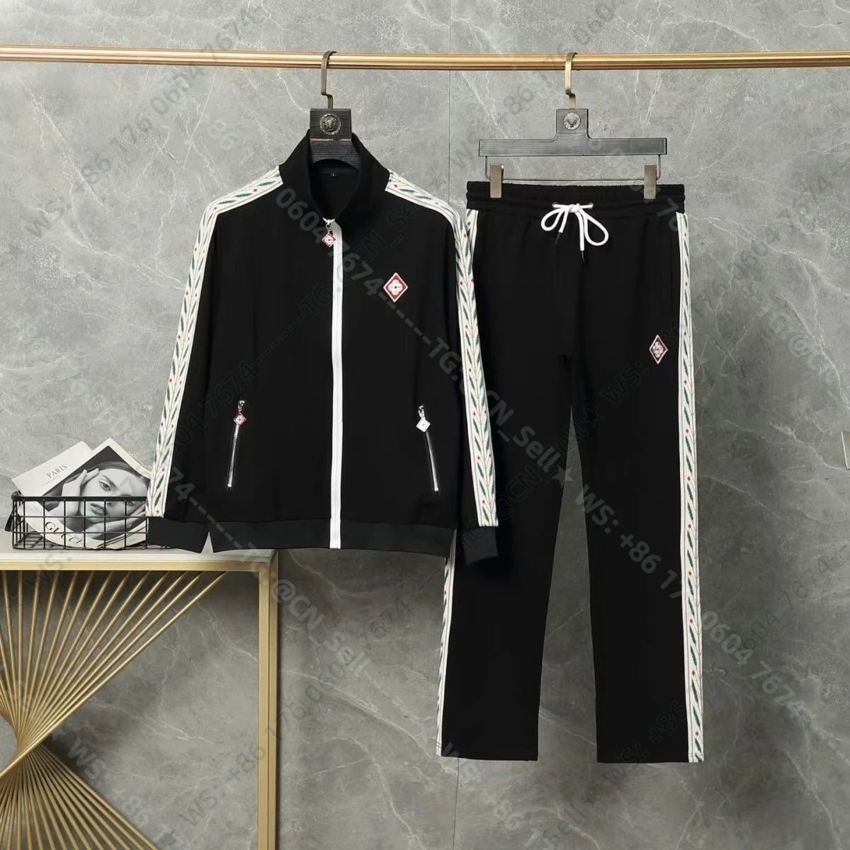 Louis Vuitton Tracksuits Zip-Up Track Jacket and Pants Set with Side Stripes — 2