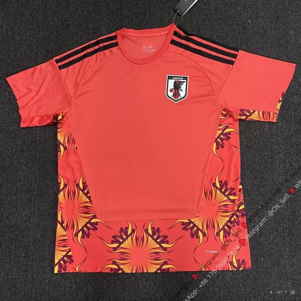Adidas Japan National Team Training Jersey Red Flame Pattern Jersey - 1