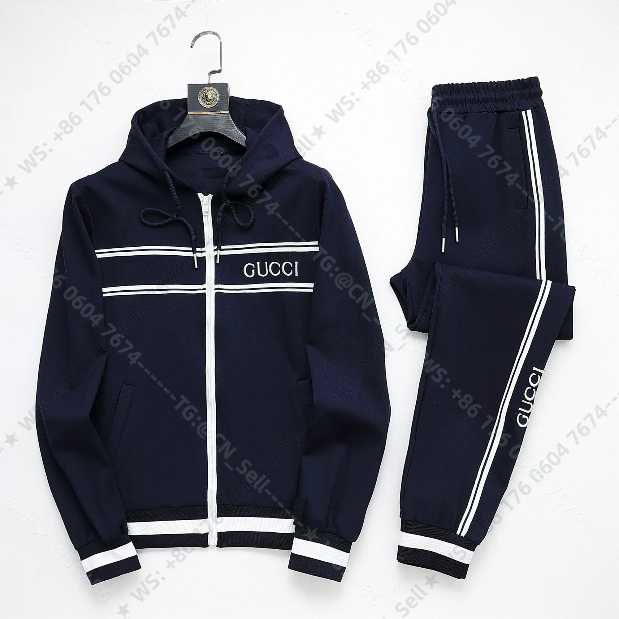 Louis Vuitton Tracksuits Zip-Up Track Jacket and Pants Set with Side Stripes — 18