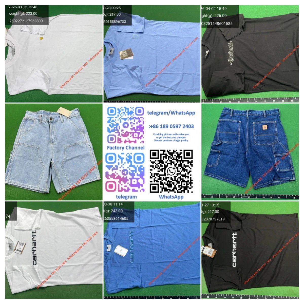 CD01 - Couple's Versatile T-Shirt and Cargo Denim Shorts WhatsApp+86 189 0597 2403