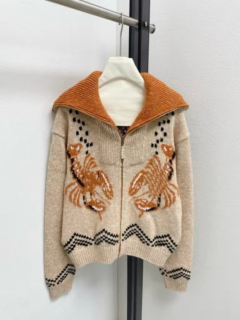 Dior Hoodies & Sweatshirts Reversible knit zip-up hoodie with all-over logo pattern — 36