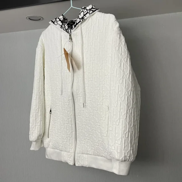 Dior Hoodies & Sweatshirts Reversible knit zip-up hoodie with all-over logo pattern product detail image 20