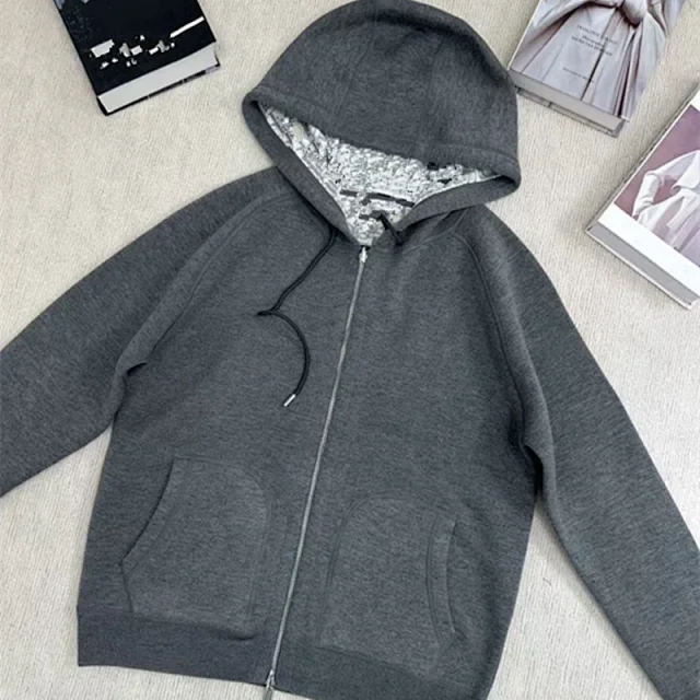 Dior Hoodies & Sweatshirts Reversible knit zip-up hoodie with all-over logo pattern product detail image 14
