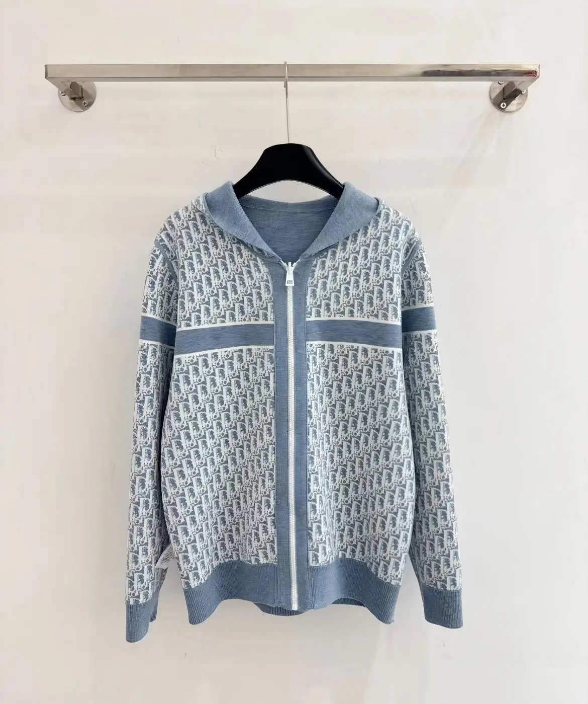 Dior Hoodies & Sweatshirts Reversible knit zip-up hoodie with all-over logo pattern image 8
