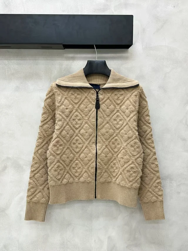 Dior Hoodies & Sweatshirts Reversible knit zip-up hoodie with all-over logo pattern product detail image 31
