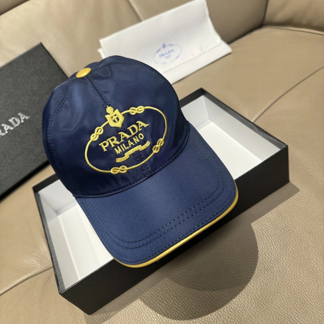 Prada Hats Nylon Baseball Cap with Triangle Logo Plaque image 7