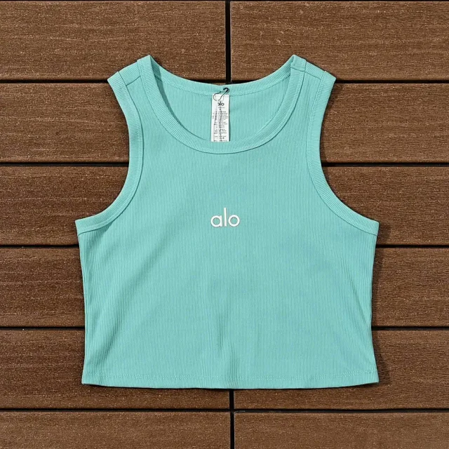Loewe Knitwear Ribbed Cropped Tank Top with Anagram Embroidery product detail image 26