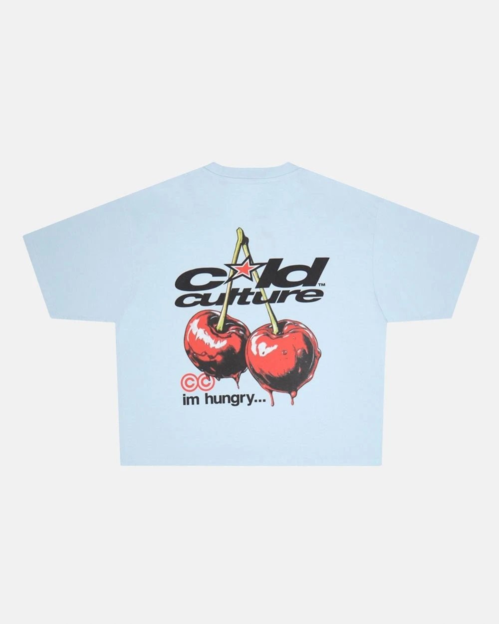 Cold Culture T-Shirts Oversized Logo Print — 13 Cherry-Sky Blue