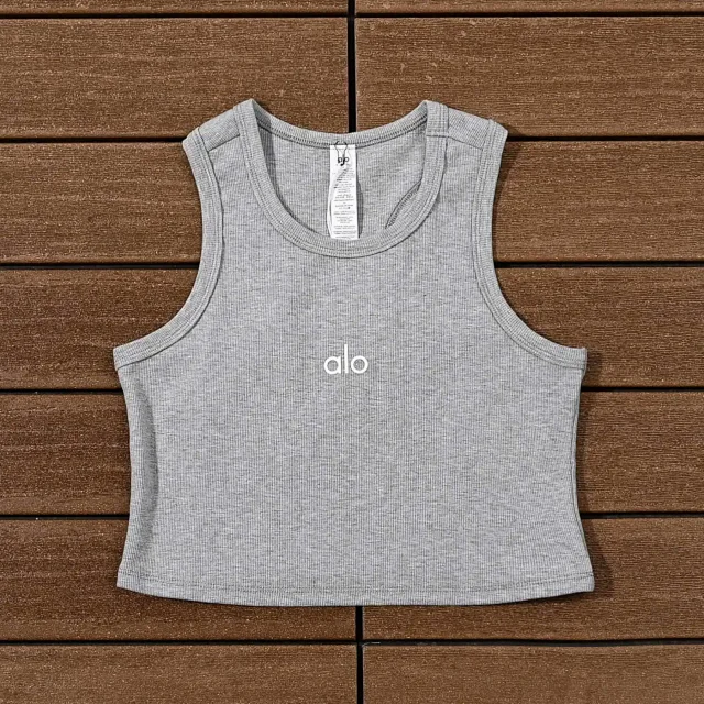 Loewe Knitwear Ribbed Cropped Tank Top with Anagram Embroidery product detail image 22