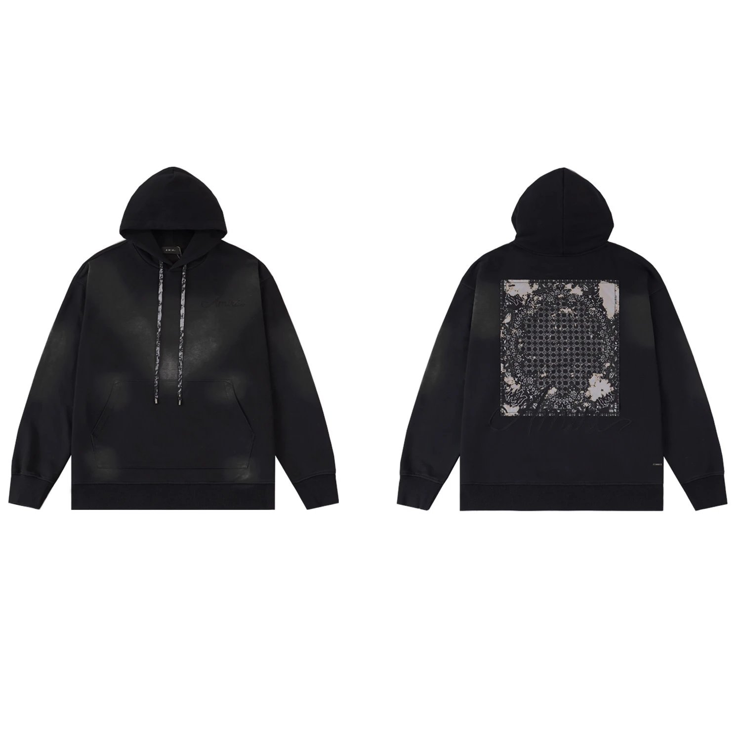 AMIRI Hoodies & Sweatshirts Distressed logo pullover hoodie — 09