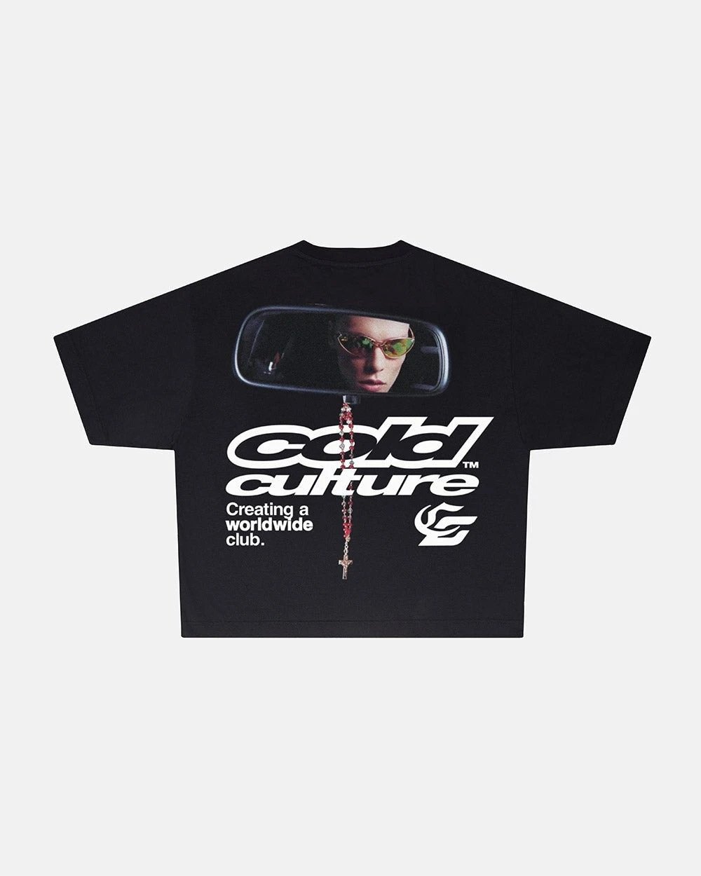 Cold Culture T-Shirts Oversized Logo Print — 26 Mirror-Black