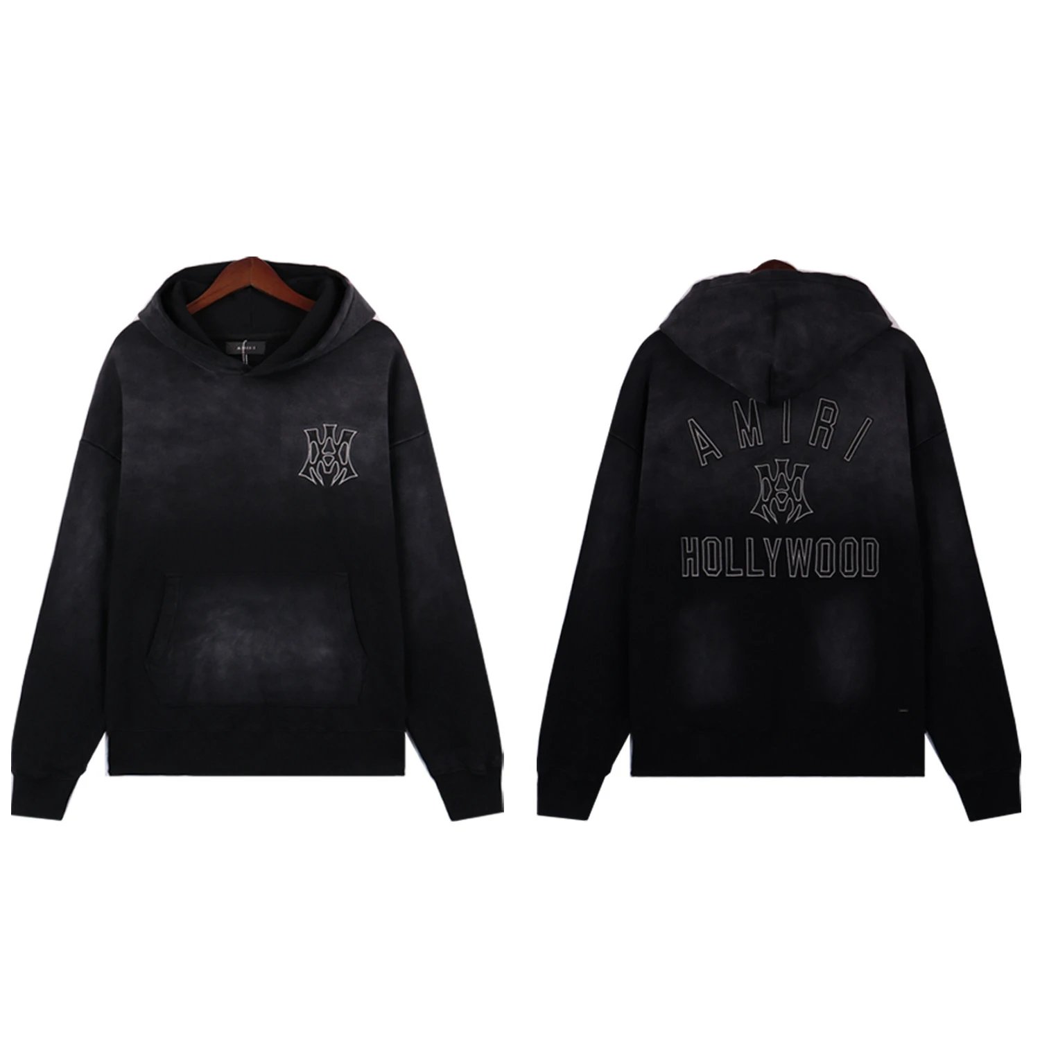 AMIRI Hoodies & Sweatshirts Distressed logo pullover hoodie — 25