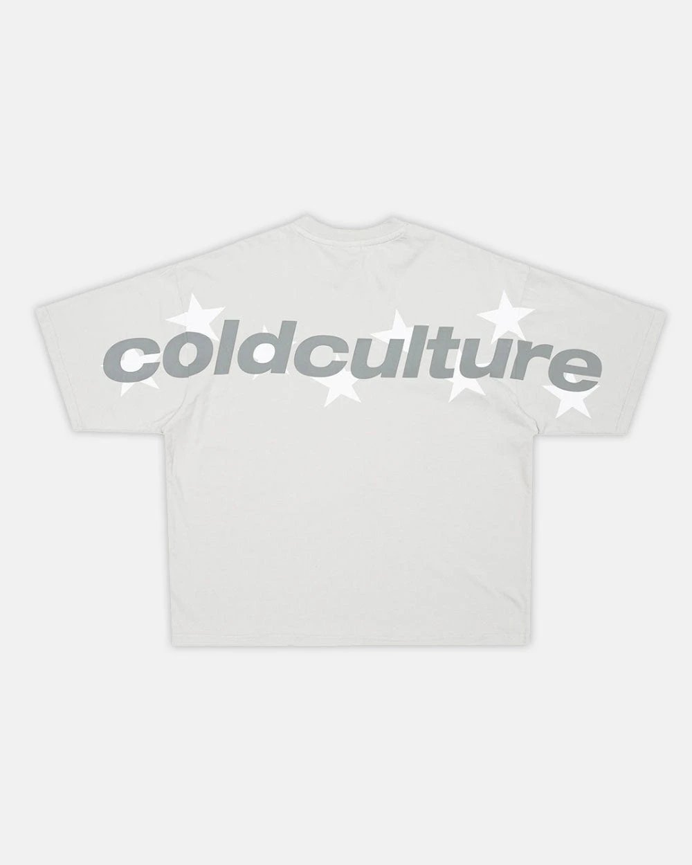 Cold Culture T-Shirts Oversized Logo Print — 36 Starlight-Light Grey