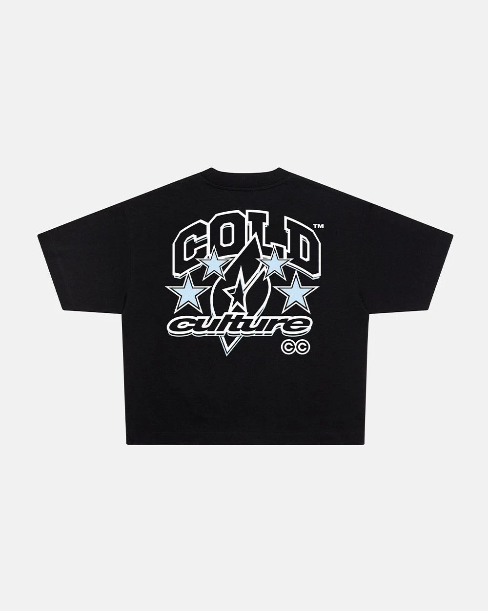 Cold Culture T-Shirts Oversized Logo Print — 17 Cold Stars-Black