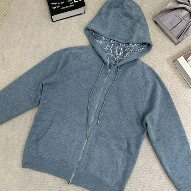 Dior Hoodies & Sweatshirts Reversible knit zip-up hoodie with all-over logo pattern product detail image 16