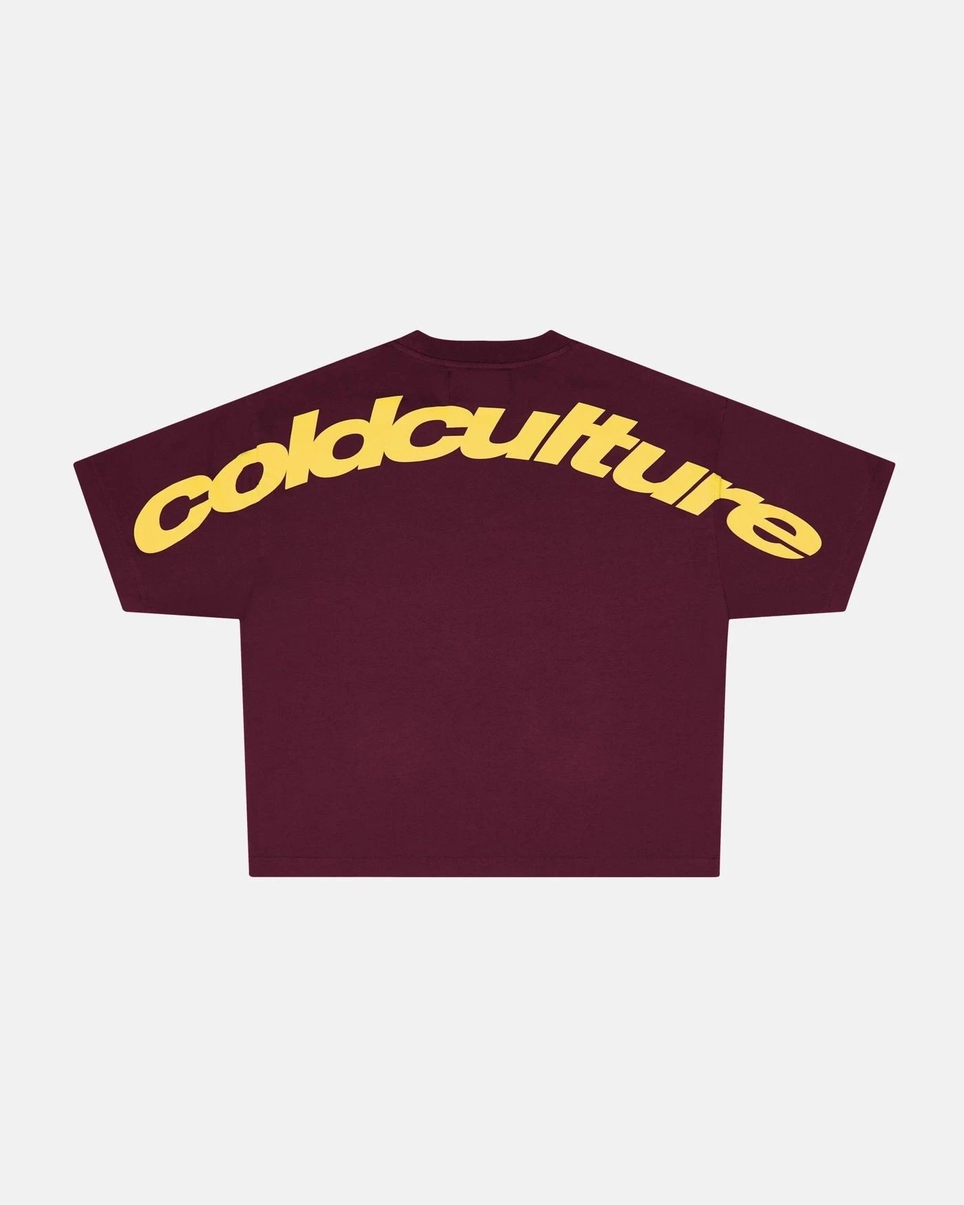 Cold Culture T-Shirts Oversized Logo Print — 10 wine red
