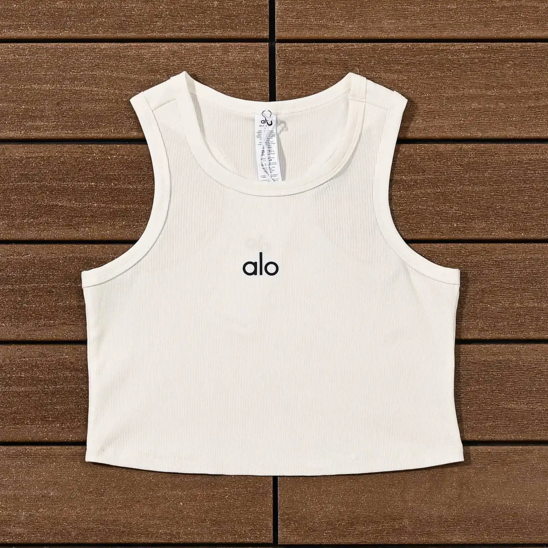 Loewe Knitwear Ribbed Cropped Tank Top with Anagram Embroidery image 10