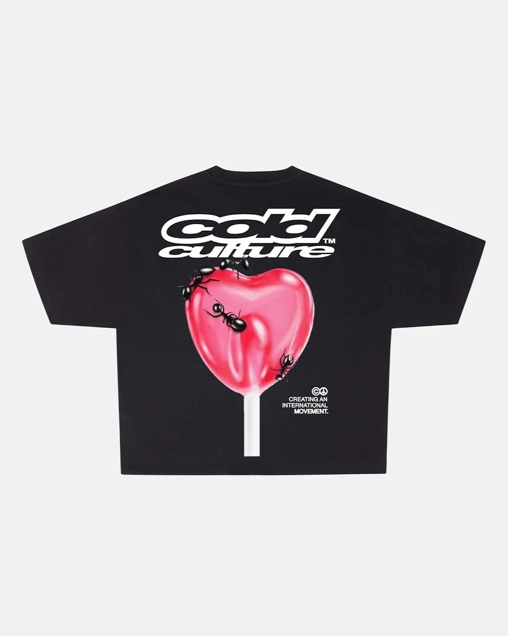Cold Culture T-Shirts Oversized Logo Print — 11 Lollipop-Black