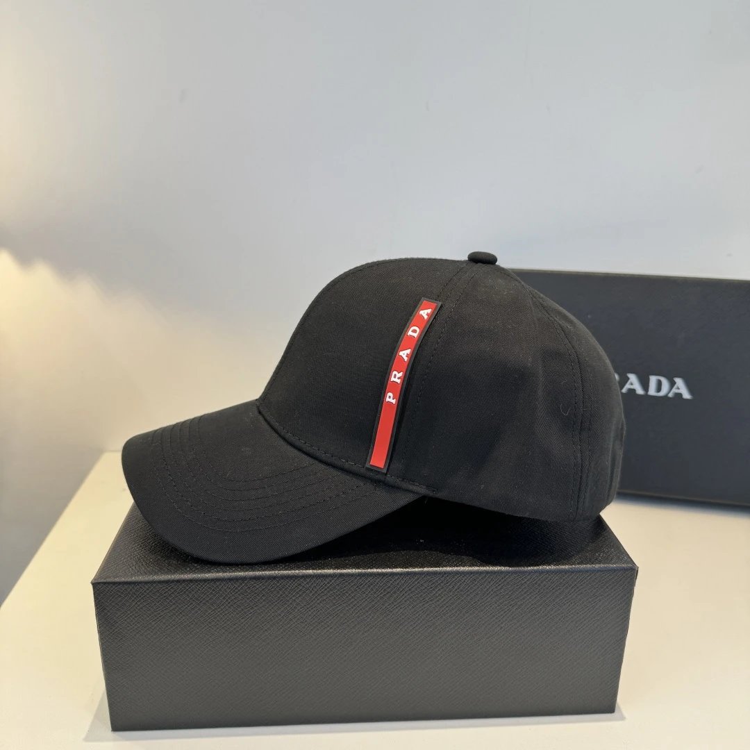 Prada Hats Nylon Baseball Cap with Triangle Logo Plaque — GZMZ-37