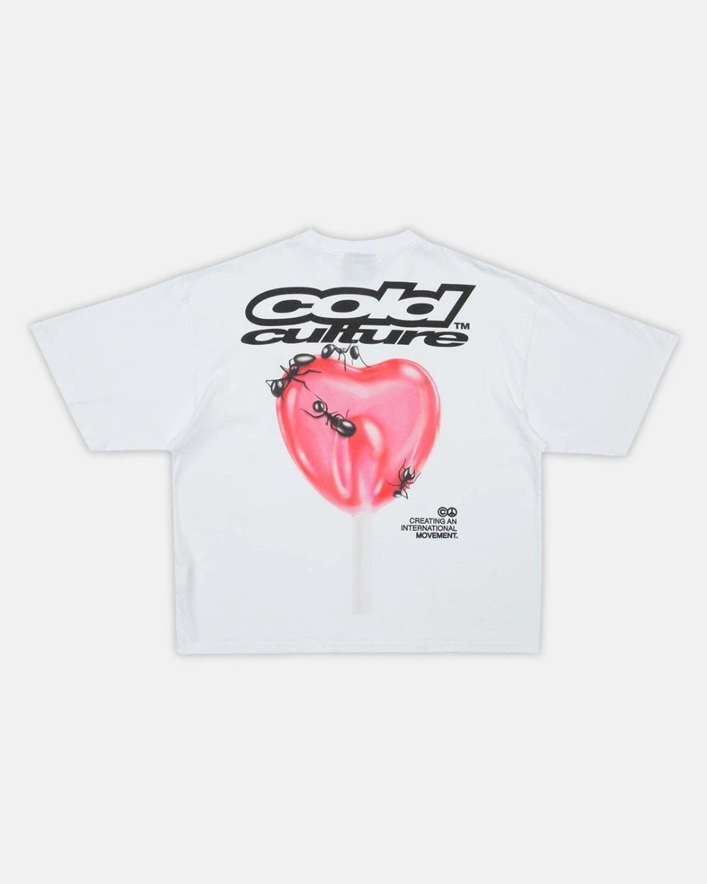Cold Culture T-Shirts Oversized Logo Print — 12 Lollipop-White