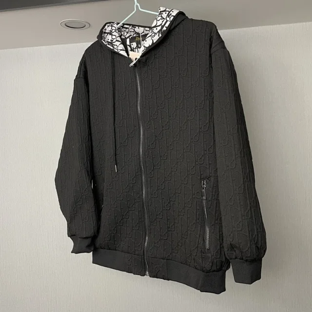 Dior Hoodies & Sweatshirts Reversible knit zip-up hoodie with all-over logo pattern product detail image 19