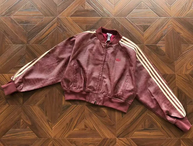 Adidas Jackets Croc-embossed three-stripe bomber jacket product detail image 7