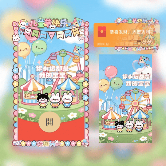 六一儿童节快乐/你永远是我的宝宝/新版动态tt红包封面皮肤