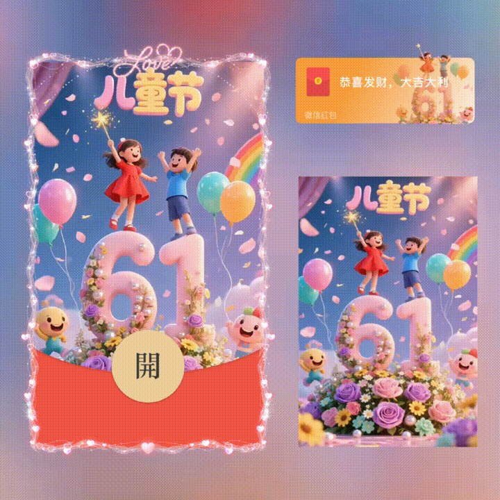 6.1儿童节快乐/新版动态/xn红包封面皮肤