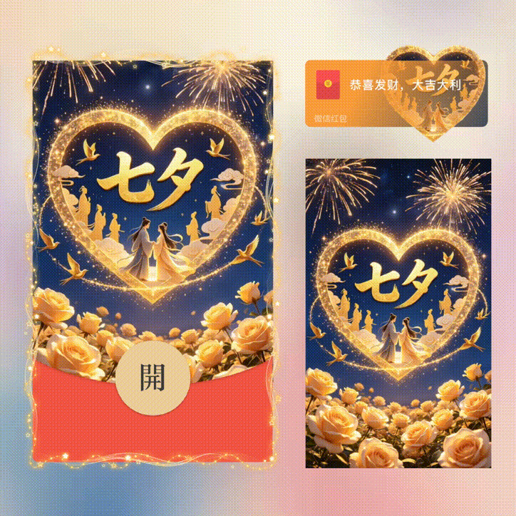 七夕快乐/新版动态/xn红包封面皮肤
