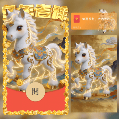 2026马年吉祥/新年快乐/暴富发财/ln红包封面皮肤