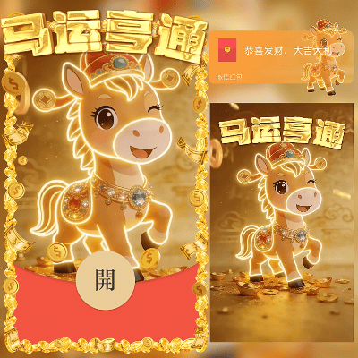 马运亨通/2026新年马年暴富/新版动态/ln红包封面皮肤