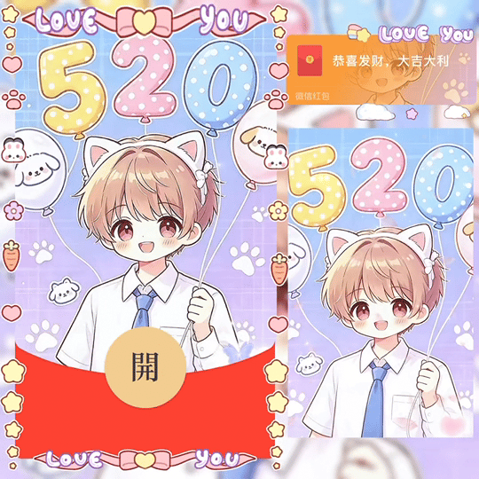 520表白气球 男款 /bz红包封面皮肤