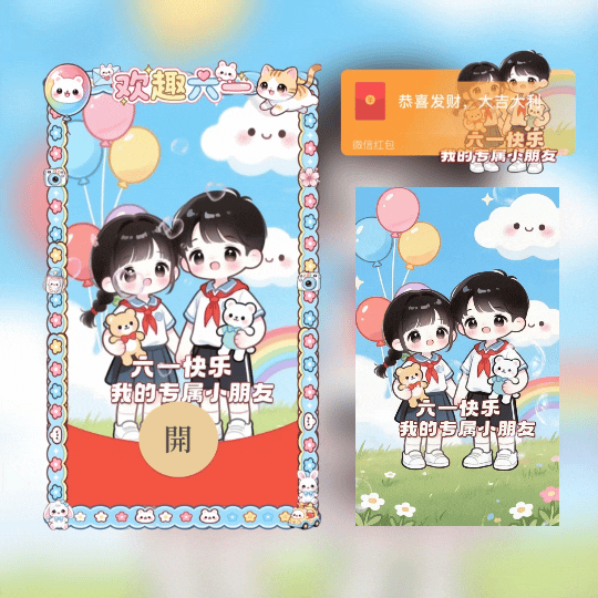 六一快乐 我的专属小朋友/儿童节/新版动态tt红包封面皮肤